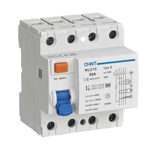 Alternative view of Cầu dao RCCB NL210 3P+N 63A 30mA B 10kA(R)SCH – CHINT